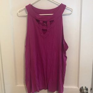 INC tank with cutouts in orchid